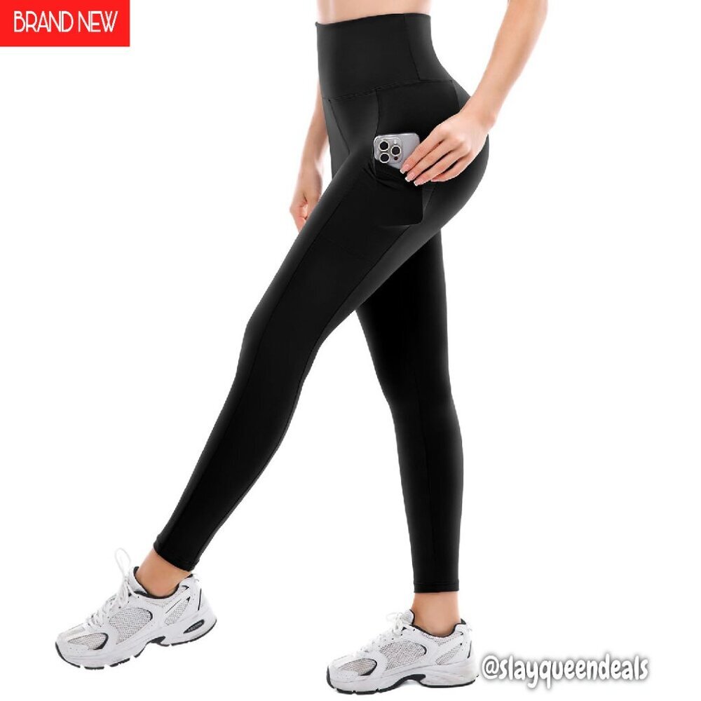 High Waisted Yoga Leggings, Buttery Soft Workout Pants, Polyester Blend